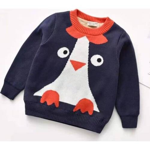 Baby Kids Girls Boys Long Sleeve Printing Knit Sweater Autumn Winter Boys Girls Thicken Pullover Sweaters Childrens Clothes