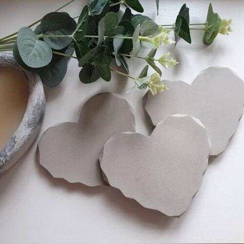 Concrete Coaster Molds Silicone Tray Molds Heart Design Cup Holder Coaster Molds Display Tray Molds