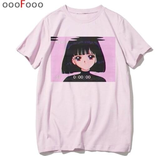 Vaporwave T Shirt Fashion Sad Girl Retro Japanese Anime Men tshirt aesthetic Tops t-shirt Tee Shirt Harajuk male/women