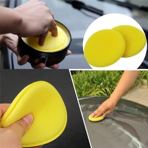 Car Foam Sponge 12Pcs Foam Sponge Wax Applicator Cleaning Detailing Pads Car Waxing Polish Car Home Care Cleaning Yellow 10cm