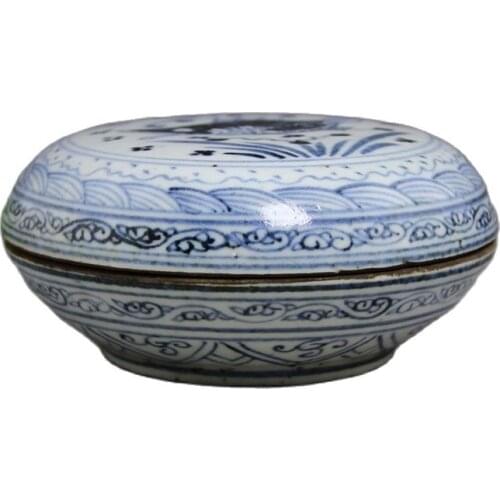 Free delivery exquisite antique porcelain of the Ming and Qing Dynasties handmade mackerel Rouge box Home Furnishing