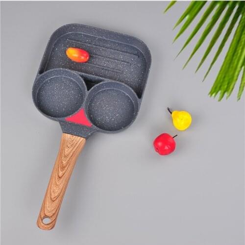 4 Hole 2 Hole Frying Pot Pan Thickened Omelet Pan Non-stick Pancake Steak Cooking Egg Ham Pans Cookware Grill Breakfast Maker