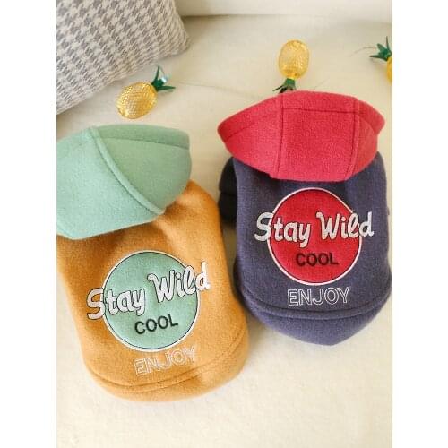 Dog Pet Jumpsuit Hoodie Dog Dress Floral Print With Cap Cat Puppy T-Shirt Coat Autumn/Winter Clothes Apperal 2 Colours