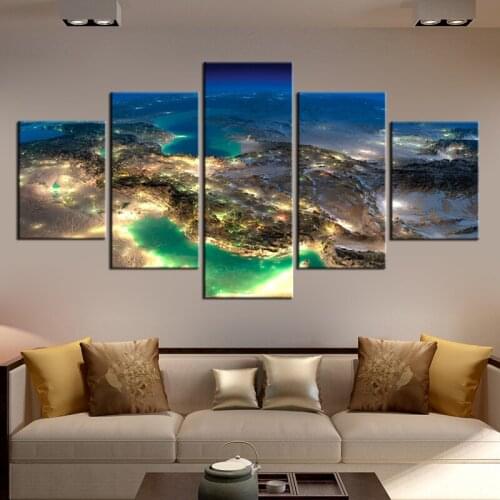 Beautiful Decorative Wall Art Pictures Planet Earth Poster of Earth Surface from Universe Canvas Prints Custom Dropshipping