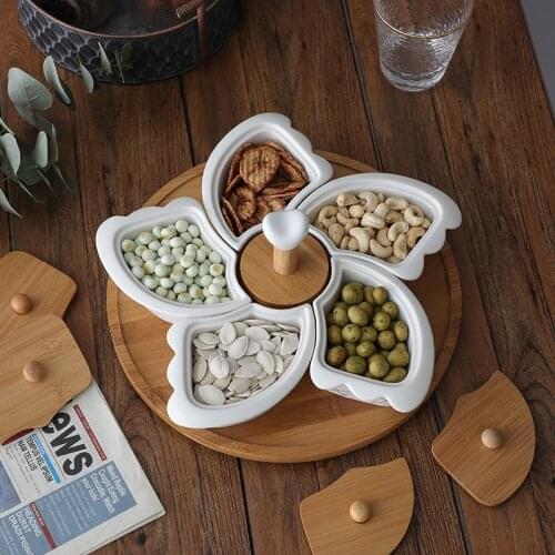 Creative Pattern Ceramic Snack Platter Fruit and Dried Fruit Platter Table Decoration Kitchen Storage Supplies serving tray