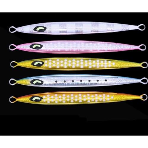 5PCS Metal Jig Fishing Lure Trolling Hard Bait Bass Fishing Tackle Trout fast Jigging Lures Jigs Long jig 100/150/200/250/300g