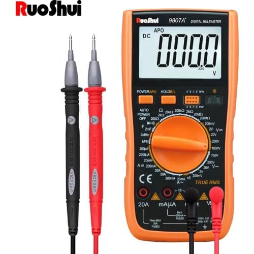 Multimeter high precision Max 19999 counts RuoShui transistor tester AC DC Voltage Current esr meter Resistance Capacitance