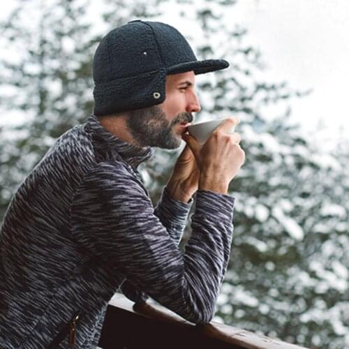 Mens Baseball Cap Winter Warm Earflap Dad Hats Wool Faux Fur Russia Hats Casquette Gorro Fitted Earmuff Protection