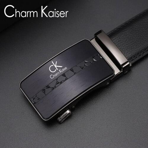 Support custom brand licensing men automatic buckle leather belt business joker belts of middle-aged and young popular logo