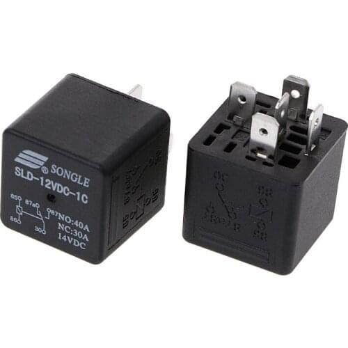 2021 New 2Pcs SLD-12VDC-1C 1.6W High Power Relay NO 40A NC 30A 5pin Automotive Relay