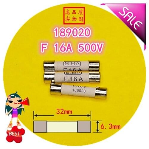 SIBA fuse F 16A H 500V 7006563 189020 6.3x32mm fuse tube fuse