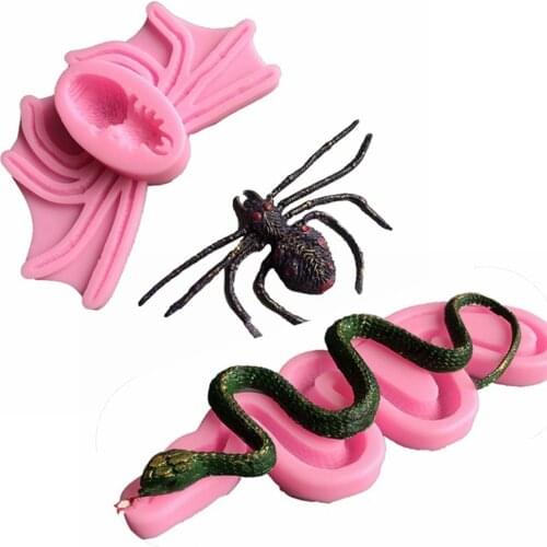 Snake Spider Silicone Mold Baking Accessories 3D DIY Sugar Craft Clay Candy Resin Animal Chocolate Cutter Fondant Cake Mould