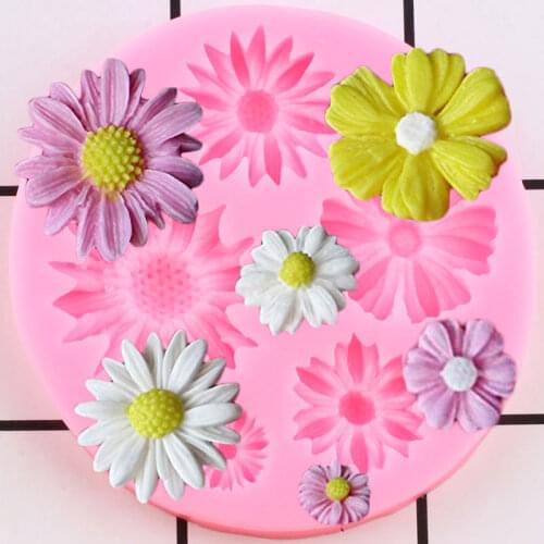 Sugarcraft Flower Daisy Silicone Molds Cupcake Topper Fondant Cake Decorating Tools Candy Polymer Clay Chocolate Gumpaste Mold