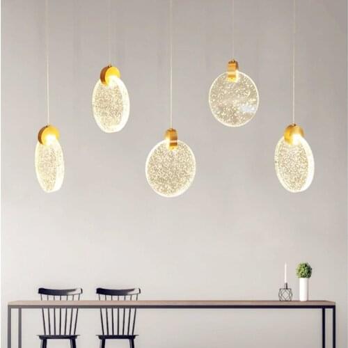 Modern Design LED Pendant Lights Simple Personality Crystal Hanging lamp Glass Pendant Lamp for Living Room Bedroom Indoor Decor