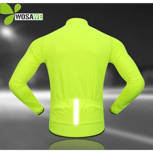 WOSAWE Reflective Cycling Jerseys Men Long Sleeve Maillot Downhill Bicycle Clothing Ropa Ciclismo Shirts Tight Bike MTB Jersey