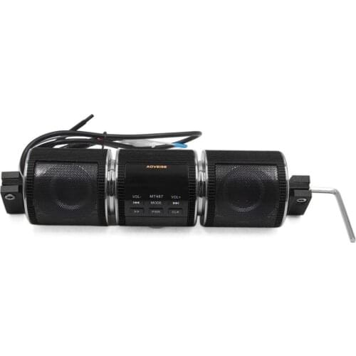 Uxcell Black Waterproof blutooth Audio Radio Stereo Speaker MP3 Player for Motorcycle