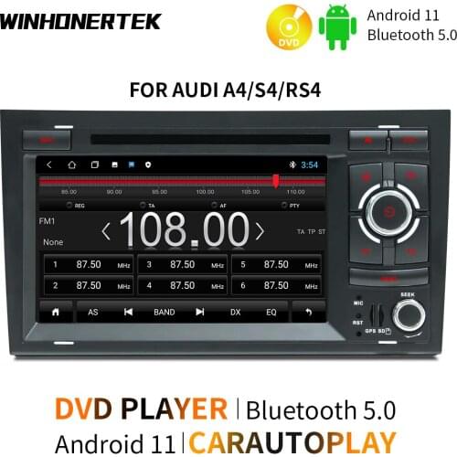WINHONGTEK 4K Car Audio video Radio RDS GPS 2 Din Car DVD/CD Player 1080P For Audi A4/S4/RS4 7Inch MP4 player