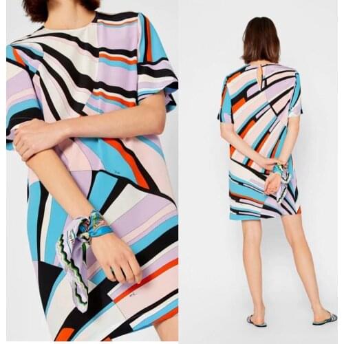 Bright-colored and beautiful Short sleeve elastic knitted slim silk jersey dress new