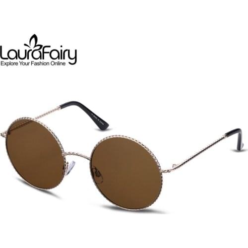 Laura Fairy Retro Vintage Style Round Sunglasses Women Hemp Rope Design Frame UV Protection Sun Shades Eyewear Glasses LF0402
