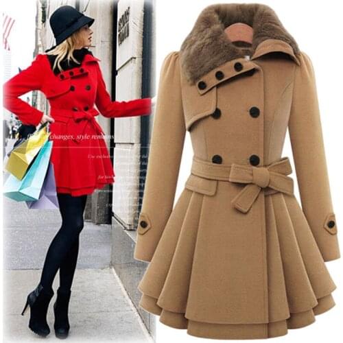 2019 Rushed Wool Full Solid Sobretudo Abrigo Mujer Winter New Lapel Long Sleeve Loose Coat Suit-dress Lumbar Hair Lead Overcoat