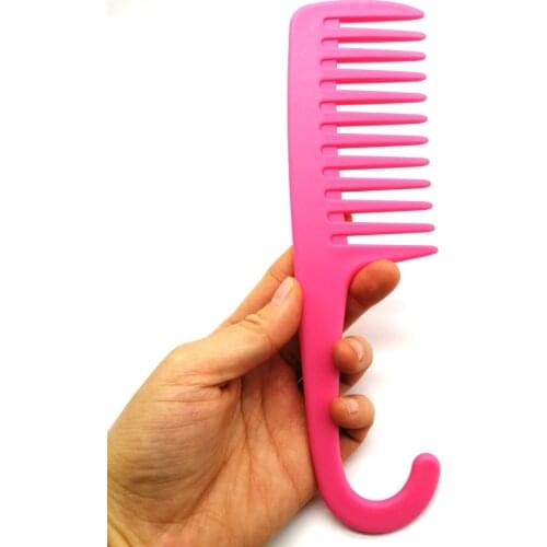Big Teeth Brush Widely Located Tooth Combs Plastic Untangles Well With Curved Hook Brushes Reduce Hair Loss Comb Styling Tools