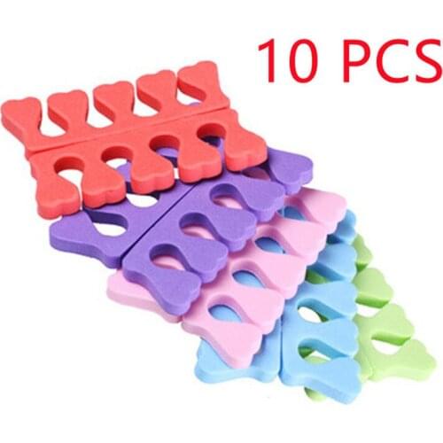 10pcs Pack Nail Art Toes Separators Fingers Random Color Soft Sponge UV Gel Polish Beauty Manicure Pedicure Tools