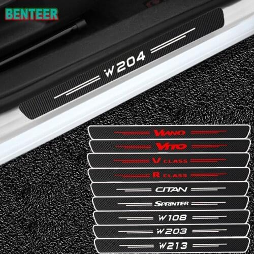 4pcs Carbon Fiber Car Door Sticker For Mercedes benz AMG VITO CITAN R-CLASS SPRINTER V-CLASS VIANO VITO W124 W203 W204 W108 W213