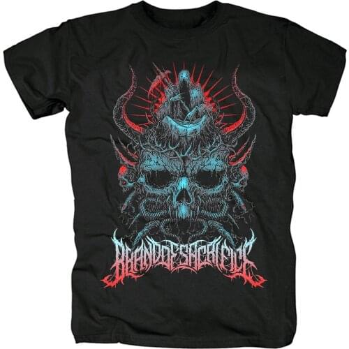 7 Designs Brand of Sacrifice Streetwear Cool Rock Band Shirt Heavy Death Metal Punk Fitness 100%Cotton Skateboard Demon Tee