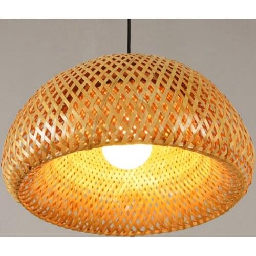 Bamboo Wicker Rattan Lampshade Hand-Woven Double Layer Bamboo e Lampshade Asian Rustic Japanese Lamp Design