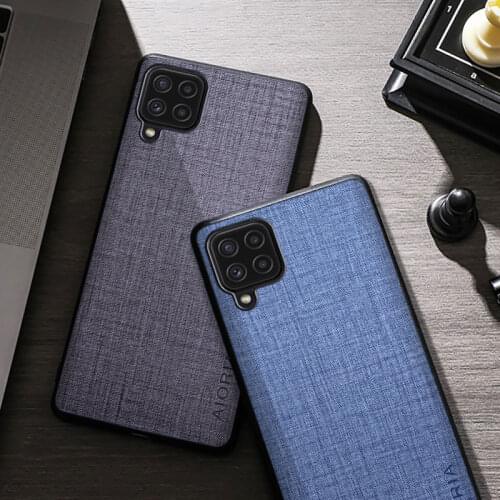 Fabric Silicone Case For Samsung Galaxy A22 4G 5G Soft TPU Bumper Back Cover Hard PC Cover For Samsung A22 Phone Case Funda