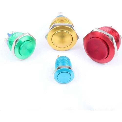 12mm 16mm 19mm 22mm Panel Hole Colour Metal Button Switch Power Push Button Flat/High/Ball Head Momentary Welding/screw Doorbell
