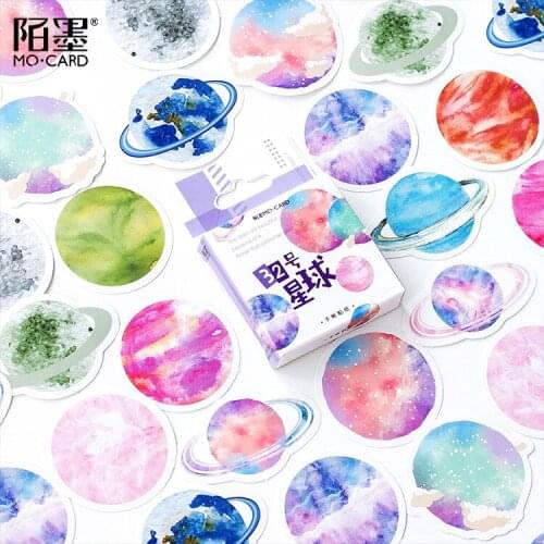 45 Pcs/pack Fun Planet Decorative Stickers Scrapbooking Stick Label Diary Stationery Album Junk Journal Stationery Stickers