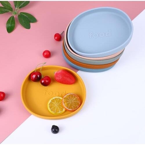 Childrens feeding tableware food grade silicone baby meal training complementary food plate baby silicone dinner plate bowl