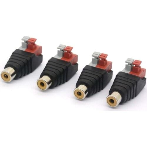 Speaker Phono RCA Male Plug to AV 2 Screw Terminal Female Audio Video Adapter