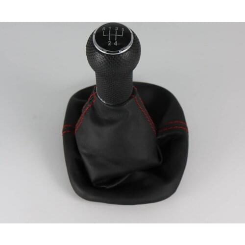 For Seat Leon 2000 2001 Toledo 1999 2000 2001 Car-Styling 5 Speed New 23 mm Hole Car Shift Knob Leather Boot Red Line
