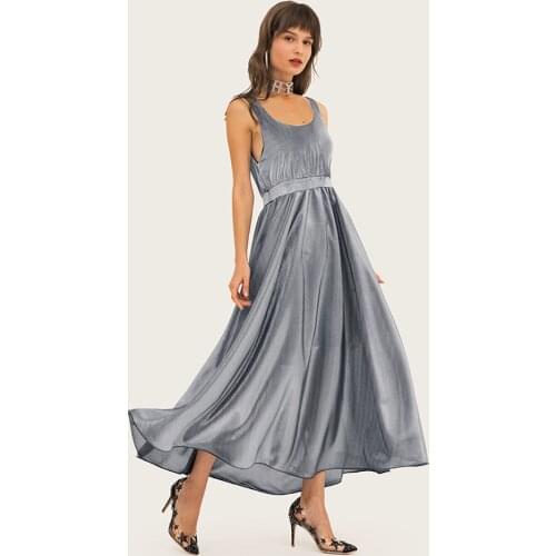 Womens Sexy Sleeveless High Waisted Backless Evening Party Dress Maxi Dresses for Office Lady