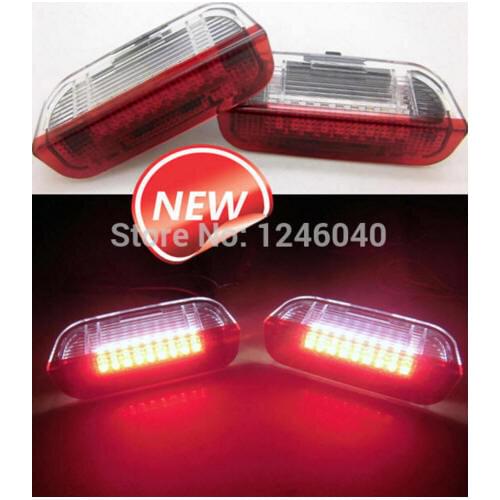 Dual color white&red LED Door welcome Light lamp for VW Golf5 Golf6 Jetta Passat CC Sharan Touareg EOS Scirocco Skoda superb