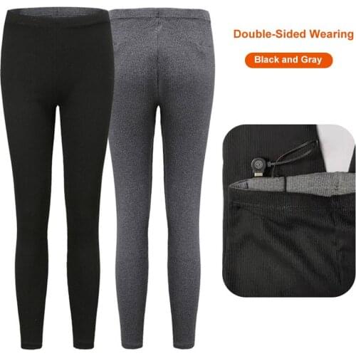 Intelligent USB Heated Pants Women Rechargeable Insulated Pants Men Heated Slim Fit Heated Base layer Pants