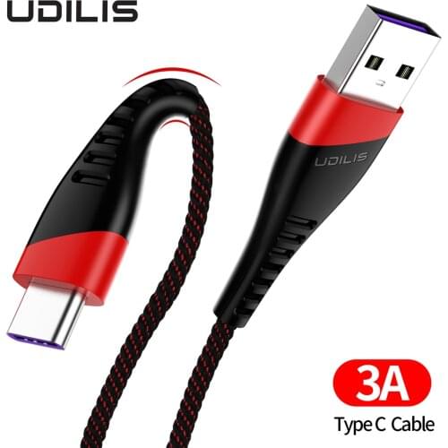 UDILIS USB C Cable USB Type C Fast Charging Data Cable for Samsung Galaxy S10 S9 S8 Xiaomi Huawei Mobile Phone Charger Cable
