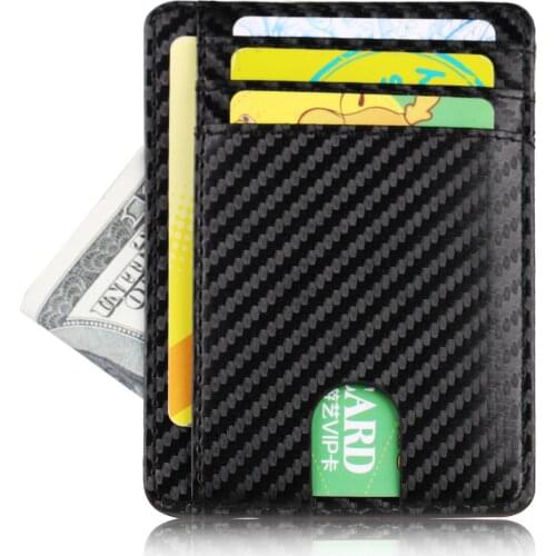Unisex wallet business card holder pu leather coin pocket bus card Organizer purse bag men women multi-color