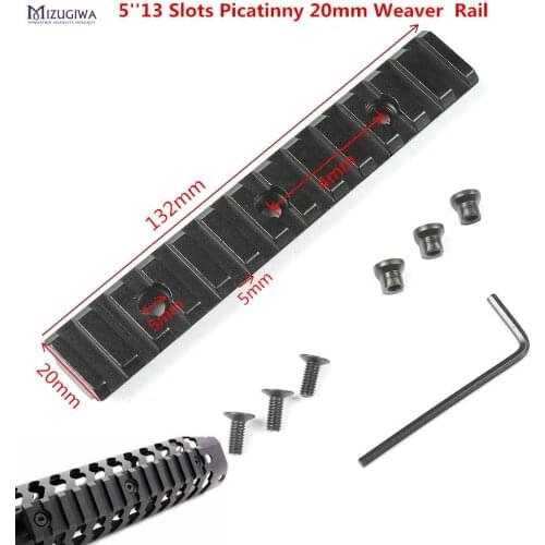 MIZUGIWA 4'' / 5'' Picatinny Round Bottom 20mm Dovetail Weaver Rail Handguard Section Aluminum Mount Base Adapter Install Scope