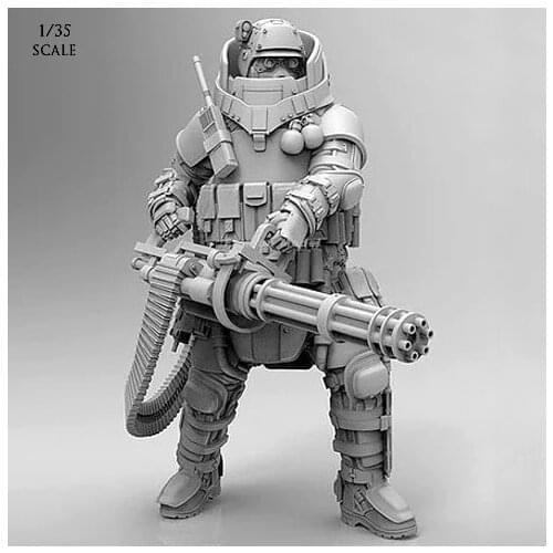 1/35 resin white model resin model forward heavy assault team firefighter members need to manually color the model