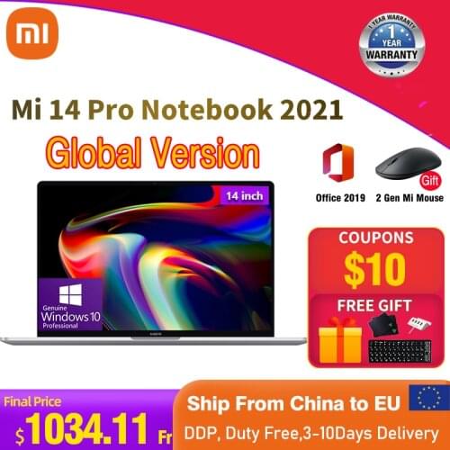 Xiaomi Mi 14 Pro Laptop Notebook 16GB RAM 512GB ROM Laptops Intel i7-11370H/i5-11300H Computer 1920x1080 IPS Windows 10 PRO