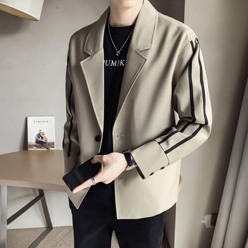 2021 Spring and Autumn Fashion New Mens Casual Boutique Solid Color Long Sleeve Knitted Slim Suit Jacket dress sweater coat