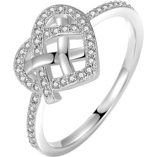 New Hollow out heart rings for women 100% solid 925 Sterling Silver fine Jewelry Wedding Anniversary Rings Gift Wholesale