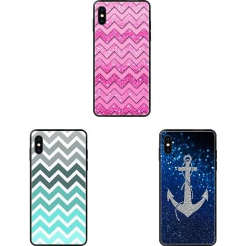 Love Purple Pink Gold Glitter Chevron Black Soft TPU Luxury Fashion Phone Case The Newest For Samsung Galaxy S5 S6 S7 S8 S9 S10