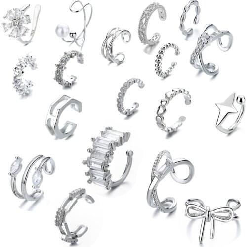 NO Piercing Crystal Rhinestone Ear Cuff Earrings For Women Wrap Stud Clip Earrings Girl Trendy Earrings Bohemia Jewelry Bijoux