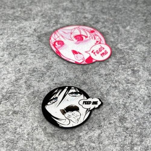 Funny Cartoon Shiny Girl Anime Feed Me Stickers Motor Guitar Laptop Keyboard Decorate Decal Graphics