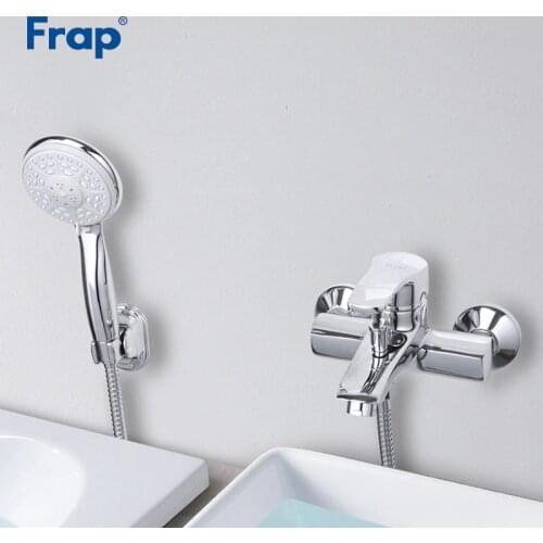 Frap Bathtub Faucet Shower Bathroom Shower Faucets Wall Shower Mixer Crane Brass Waterfall Taps torneira para banheiro F3070