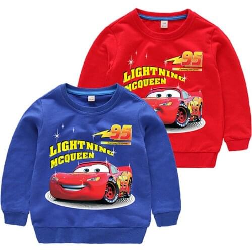 Disney Cars Sweatshirt Cotton Boy Sweatshirt Child Lightning McQueen Sweatshirt